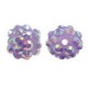 Resin rhinestone shamballa bead 10x12mm Purple